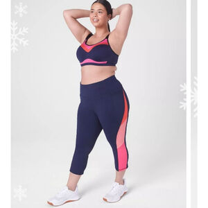 Livi Cacique Sports Bra Crop Ankle Leggings Set Workout Gym Active Wear 22/24